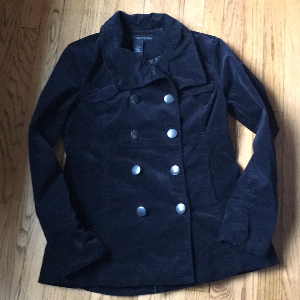 Calvin Klein Jeans Velvet Pea Coat, M